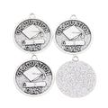 Antique Silver Zinc Alloy Graduation Medal Charm Pendant for DIY Necklace Bracelet Jewelry Making view 2