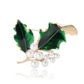 Alloy Pearl Leaf Brooch Pin For Women Suit Cardigan Decoration view 5