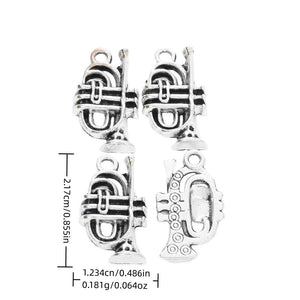 Antique Silver Zinc Alloy Trumpet Charm Pendant for DIY Necklace Bracelet Jewelry Making