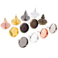 Flat 8/10/12mm Tray Stud Earring Posts DIY Jewelry Findings Without Ear Backs Stud Earrings view 5