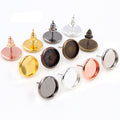 Flat 8/10/12mm Tray Stud Earring Posts DIY Jewelry Findings Without Ear Backs Stud Earrings view 1