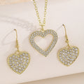 Elegant Luxury Gold Alloy Heart Shaped Drop Dangle With Sparkling Rhinestone Crystal Pave Earrings view 2