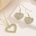 Elegant Luxury Gold Alloy Heart Shaped Drop Dangle With Sparkling Rhinestone Crystal Pave Earrings view 1
