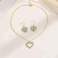 Elegant Luxury Gold Alloy Heart Shaped Drop Dangle With Sparkling Rhinestone Crystal Pave Earrings view 4