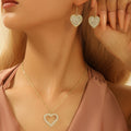 Elegant Luxury Gold Alloy Heart Shaped Drop Dangle With Sparkling Rhinestone Crystal Pave Earrings view 3
