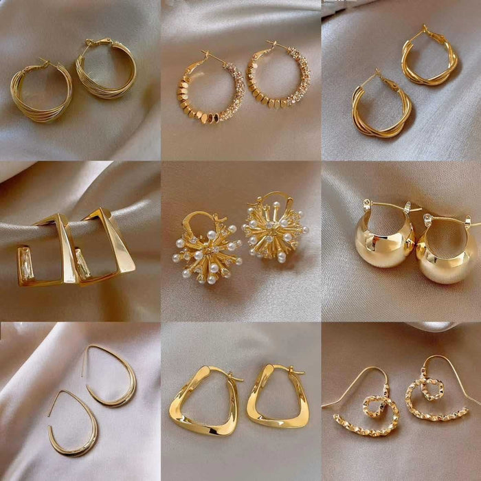 Gold Plated Silver Post Geometric Butterfly Faux Pearl Chic Hoop Earrings