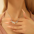 Korean Creative Wing Heart Pendant Collarbone Necklace For Women, Niche Summer Fashion Jewelry view 5