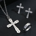 Elegant Silver Alloy Rhinestone Cross Stud Earrings For Women, Luxury European Minimalist Fashion Earrings view 4