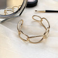Alloy Open Bangle With Hollow Chain Design, Minimalist High-End Women's Jewelry view 2