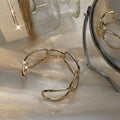 Alloy Open Bangle With Hollow Chain Design, Minimalist High-End Women's Jewelry view 4