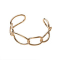 Alloy Open Bangle With Hollow Chain Design, Minimalist High-End Women's Jewelry view 5