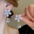 Light Luxury Colorful Flower Zircon Copper Clavicle Necklace For Women view 4
