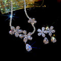 Light Luxury Colorful Flower Zircon Copper Clavicle Necklace For Women view 3