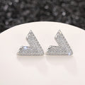 Fashion V Letter Stud Earrings With Micro Pave Detail Elegant Statement Jewelry For Women view 6