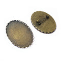 30x40mm Oval Iron Gold Plated Brooch Pendant Bezel Tray 3g For DIY Jewelry Findings view 3