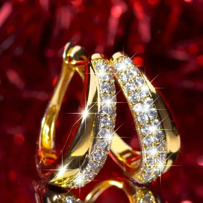 New U Shaped Earrings, Sparkling Geometric Imitation Ear Cuff Fashion Jewelry For Women