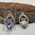 Vintage Alloy Hollow Purple Drop Earrings With Floral Design Cross Border Statement Ear Hooks view 4