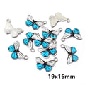 19x16mm Enamel Butterfly Charm Pendant For DIY Earrings Necklace Jewelry Making Supplies view 3