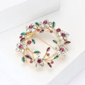 Alloy Rhinestone Wreath Brooch Pin for Suits and Cardigans view 3