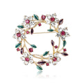 Alloy Rhinestone Wreath Brooch Pin for Suits and Cardigans view 5
