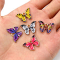 Premium Printed Butterfly Enamel Charm, 19x16mm DIY Earring Necklace Pendant, 1.5g Earrings view 2