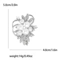 Alloy Pearl Rhinestone Bouquet Brooch Pin For Dresses And Suits view 6