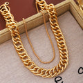 European American Statement Chain Necklace Punk Double Layer Collarbone Chain For Women view 2