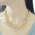 European American Statement Chain Necklace Punk Double Layer Collarbone Chain For Women view 4