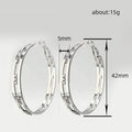 Bold European Style Hoop Earrings For Women Career Line Design Micro Paved Fashion Jewelry view 4