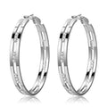 Bold European Style Hoop Earrings For Women Career Line Design Micro Paved Fashion Jewelry view 3