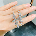 Light Luxury Long Leaf Drop Earrings For Women, European American Celebrity Style Fashion Jewelry view 2