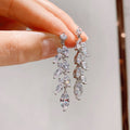 Light Luxury Long Leaf Drop Earrings For Women, European American Celebrity Style Fashion Jewelry view 5