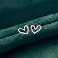 Korean Hollow Heart Stud Earrings Micro Paved Sweet Simple Heart Jewelry For Women view 6