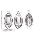 Antique Silver Zinc Alloy Football Charm Pendant for DIY Necklace Bracelet Jewelry Making view 1