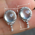 Elegant Cabochon Drop Earrings, Faux Moonlight Geometric Water Drop Stud Earrings For Women view 4
