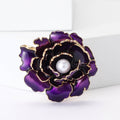 Alloy Enamel Peony Flower Brooch Pin For Elegant Shawl Decoration view 2