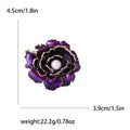 Alloy Enamel Peony Flower Brooch Pin For Elegant Shawl Decoration view 6