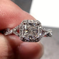 Square Chain Twisted Arm Cross Geometric Ring For Women, Versatile Index Finger Engagement Ring view 2