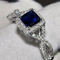 Square Chain Twisted Arm Cross Geometric Ring For Women, Versatile Index Finger Engagement Ring view 5