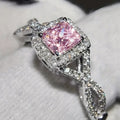 Square Chain Twisted Arm Cross Geometric Ring For Women, Versatile Index Finger Engagement Ring view 3