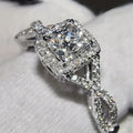 Square Chain Twisted Arm Cross Geometric Ring For Women, Versatile Index Finger Engagement Ring view 1