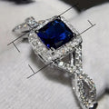 Square Chain Twisted Arm Cross Geometric Ring For Women, Versatile Index Finger Engagement Ring view 4