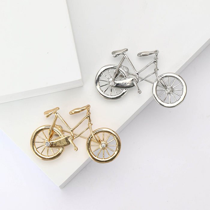 Electroplated Alloy Bicycle Brooch Pin For Suits And Shirts