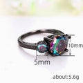 Colorful Three Stone Gun Black Crown Ring, Fashion Statement Finger Ring For Cross Border Jewelry view 4