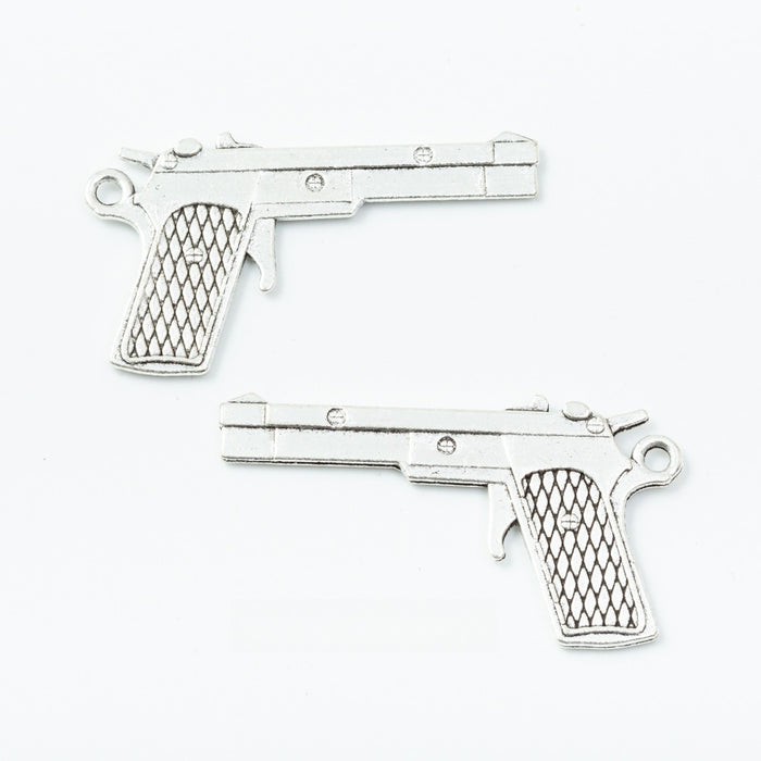 Antique Silver Zinc Alloy Gun Charm Pendant No.707086 for DIY Necklace Bracelet Jewelry Making