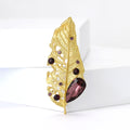 Alloy Rhinestone Leaf Insect Brooch Pin For Women's Shirts view 2