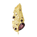 Alloy Rhinestone Leaf Insect Brooch Pin For Women's Shirts view 5