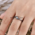 European American Micro Pave Women's Ring, Simple Swing Arm Design Zircon Engagement Finger Ring view 4