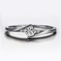 European American Micro Pave Women's Ring, Simple Swing Arm Design Zircon Engagement Finger Ring view 5