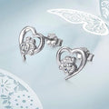 Trendy European Cute Cat Paw Stud Earrings Fresh Heart Fashion Earrings For Women view 2